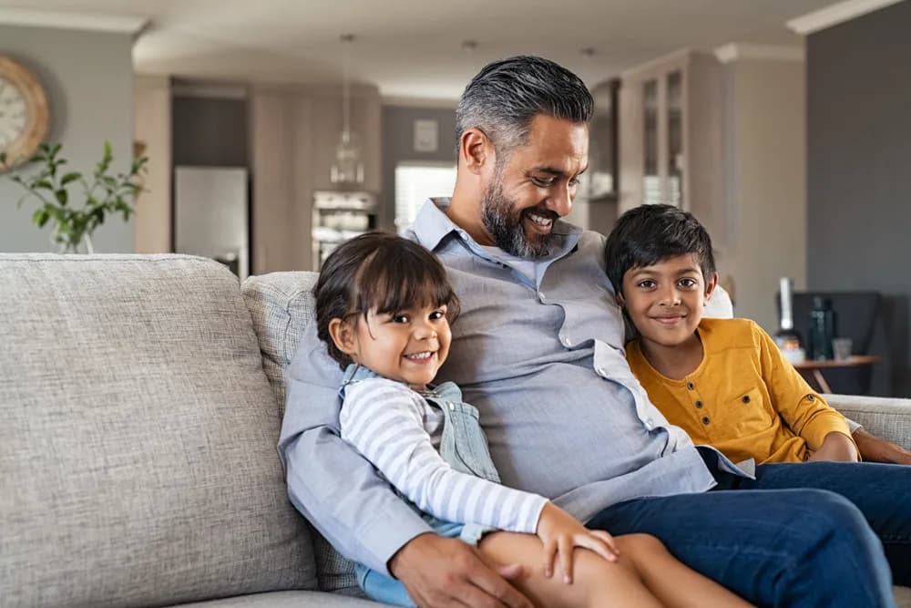 Family on lounge