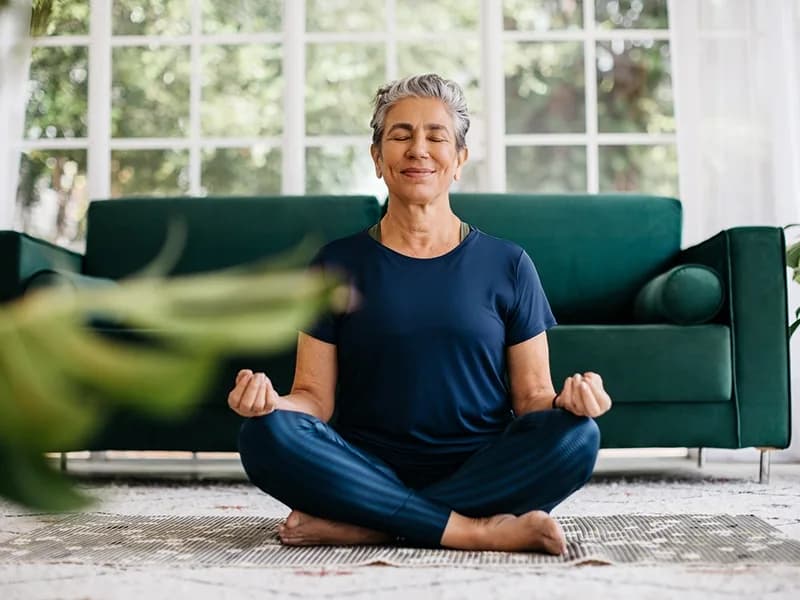 Lady doing meditation