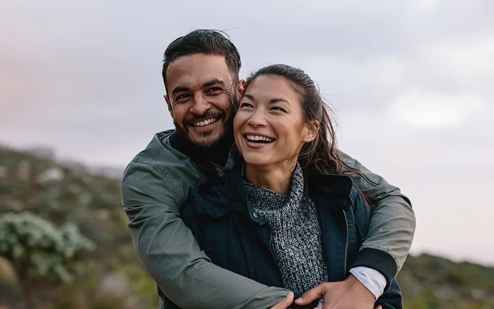 Couple embracing